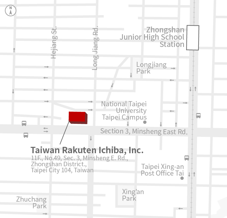 楽天グループ株式会社 Taiwan Rakuten Ichiba, Inc.アクセスマップ
